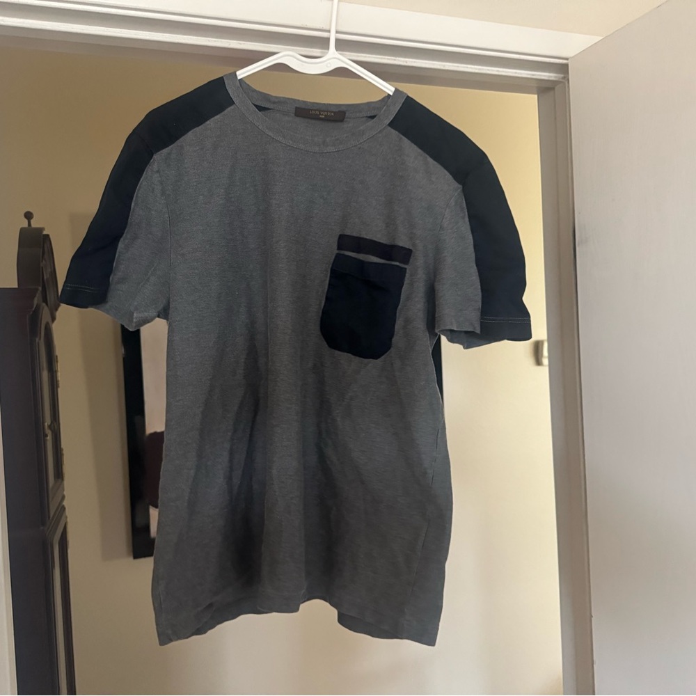 Louis Vuitton Gray and Black Short Sleeve Tee